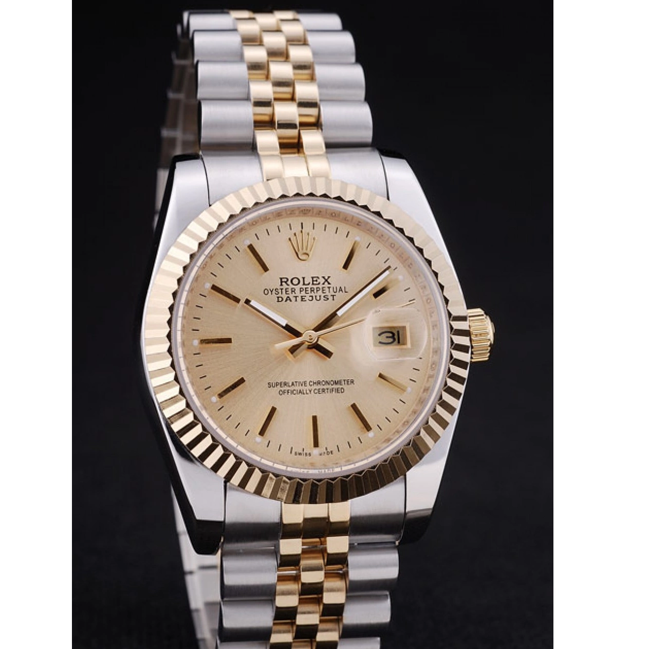 Good Copy Rolex Watches Datejust Gold Rolex Ribbed Bezel Dial 7450 0625